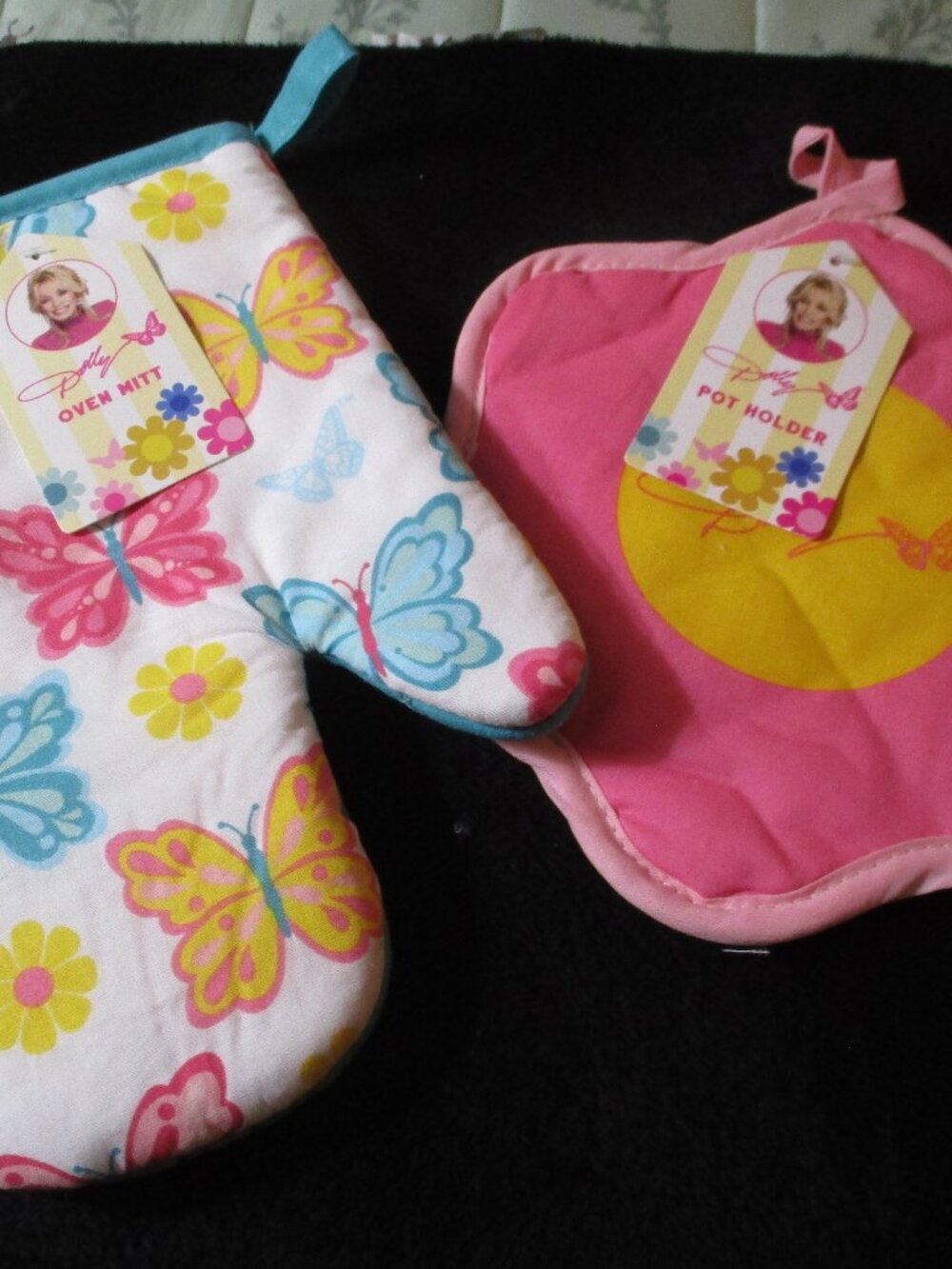 DG Dolly Partn Floral Oven Mitt & Pot Holder NWT